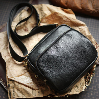 Original Cowhide Men's Single Shoulder Crossbody Bag