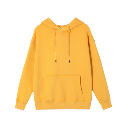 Plus Fleece Loose Trendy Brand Men's And Women's Solid Color Thickened Hooded Sweater Men