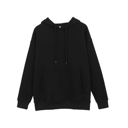 Plus Fleece Loose Trendy Brand Men's And Women's Solid Color Thickened Hooded Sweater Men