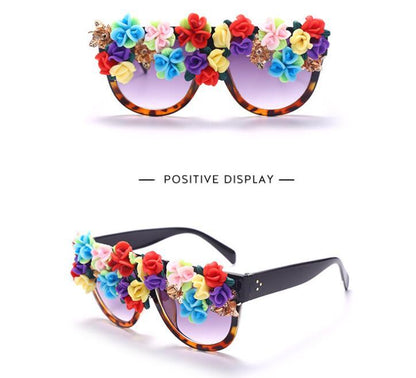 Large Frame Fashion Sunglasses With Hand-applied